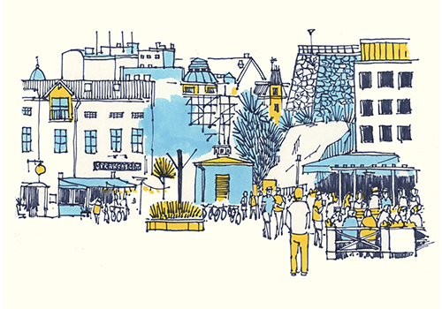 瑞典哥德堡建筑漫画