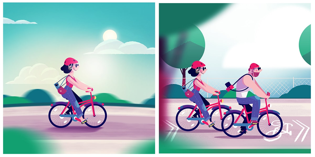 安全骑车的创意性插图设计欣赏